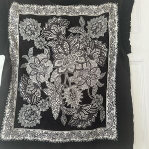 Current Air Black and White Patterned Top